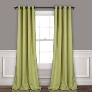 Lush Decor - Set of 2 (95"x52") Insulated Grommet Top Blackout  Green